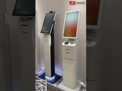Kiosk màn hình cảm ứng tự phục vụ cong 23.6 inch, máy quét mã QR và máy in