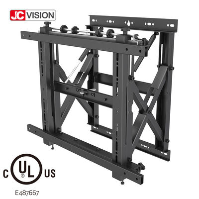 Dịch vụ đầy đủ Đẩy ra TV tường đắp cột thép rán lạnh bột màu đen