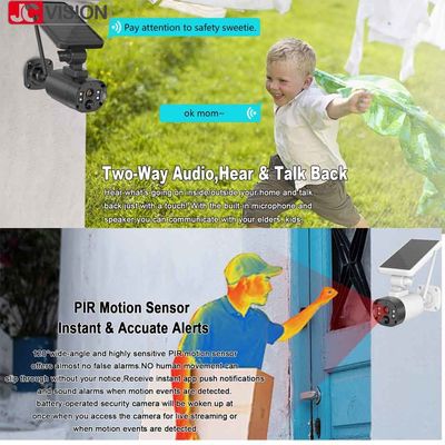 JCVISION Khám phá nhân vật Mặt trời Camera an ninh pin sạc xem từ xa
