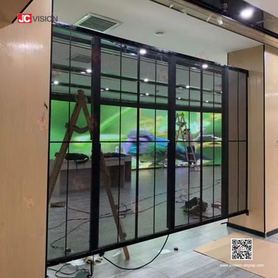 JCVISION LED kính trong suốt cửa sổ màn hình tường màn hình sáng cao