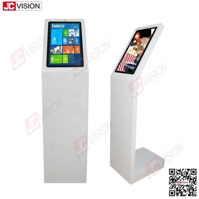 Kiosk thông tin tương tác kỹ thuật số tự phục vụ Jcvision 21.5 inch Màn hình dọc kiểu L Kiosk màn hình cảm ứng Trắng