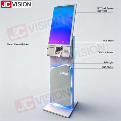 Tùy chỉnh 27 inch sàn đứng màn hình cảm ứng Kiosk thanh toán tương tác Kiosk tự phục vụ Kiosk với máy in QR Scan Terminal