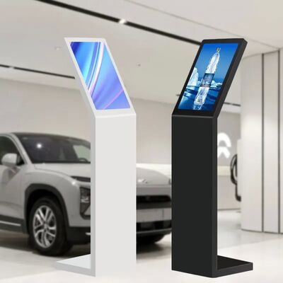 Kiosk thông tin tương tác kỹ thuật số tự phục vụ 18,5 21,5 inch Kiosk màn hình dọc loại L Kiosk trắng