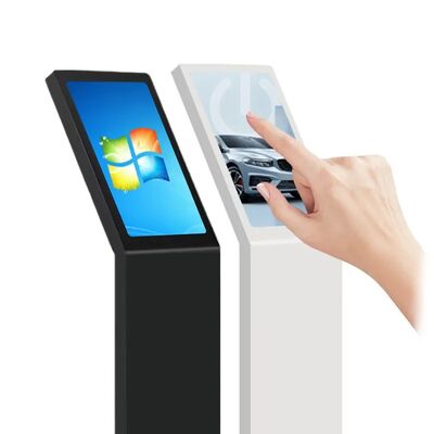 Kiosk thông tin tương tác kỹ thuật số tự phục vụ 18,5 21,5 inch Kiosk màn hình dọc loại L Kiosk trắng