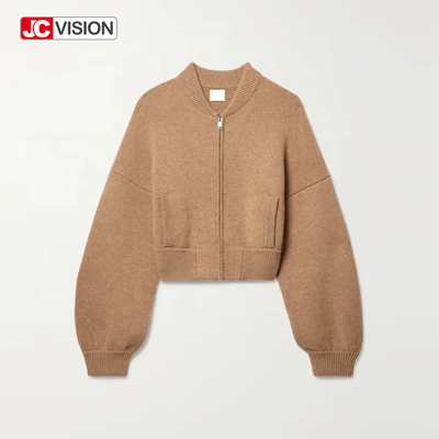 JCVISION Thu Đông V-Cổ Dài Tay Khóa Kéo Nữ