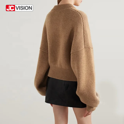 JCVISION Thu Đông V-Cổ Dài Tay Khóa Kéo Nữ