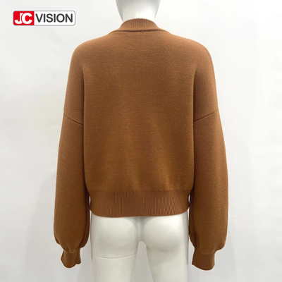 JCVISION Thu Đông V-Cổ Dài Tay Khóa Kéo Nữ