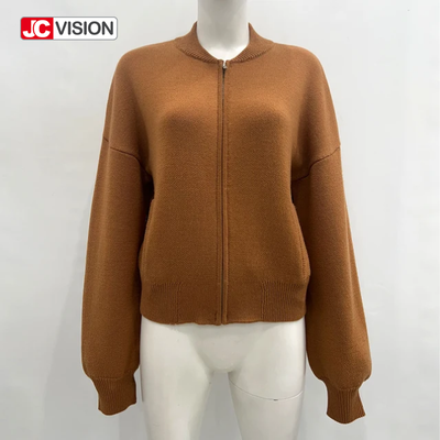 JCVISION Thu Đông V-Cổ Dài Tay Khóa Kéo Nữ