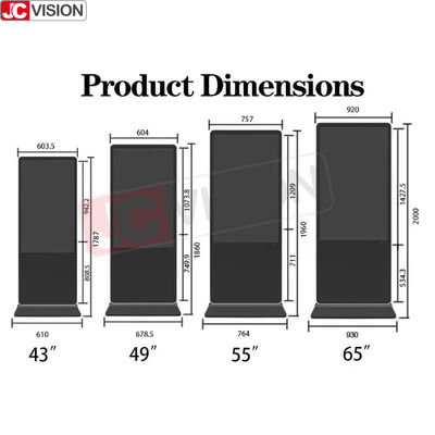 Màn hình hiển thị biển báo kỹ thuật số dọc 8ms Màn hình TV LCD kỹ thuật số 8GB ROM