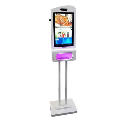 Kiosk quảng cáo máy quét nhiệt độ và nhận diện khuôn mặt JCVISION với nước rửa tay