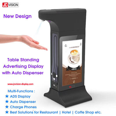Kiosk quảng cáo kỹ thuật số khử trùng tay có màn hình hai mặt 7 inch