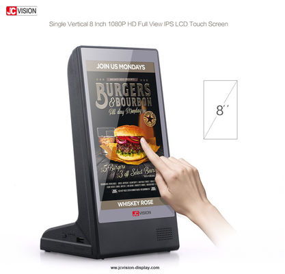 Màn hình cảm ứng LCD Kiosk HD, Android Chân đế Nhà hàng Thực đơn Bàn Sạc dự phòng 8 inch