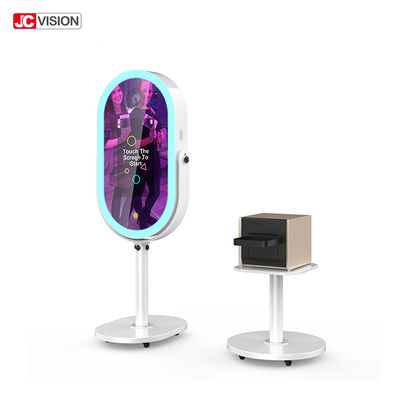 Smart Portable Mirror Booth Kiosk, Selfie Mirror Photo Booth Với máy in 21,5 inch
