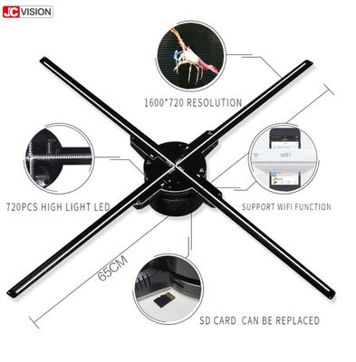 JCVISION 3D Holographic Display 65cm Wifi Fan 3D Hologram AD LED Fan