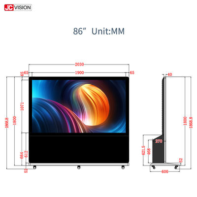 Landscape 3840x2160 86in Touch Screen LCD Kiosk Android4.2