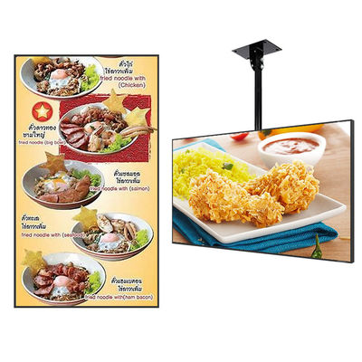 JCVISION Bảng thực đơn HD màn hình quảng cáo gắn tường 55 Inch Led Panel Network Restaurant Digita Display