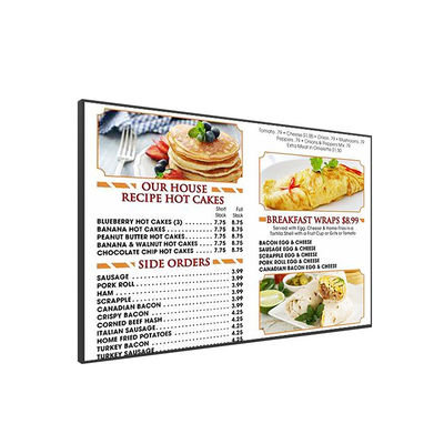 JCVISION LED Panel TFT 32 Inch Digital Menu Display gắn trên tường