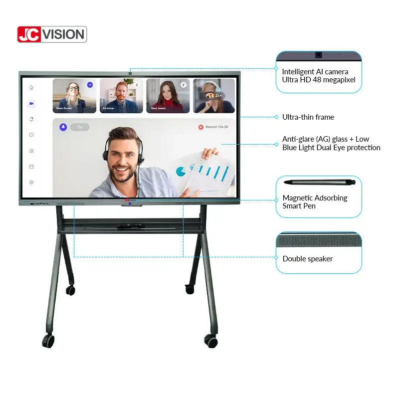 Bảng tương tác thông minh giáo dục 98 inch JCVISION, cảm ứng hồng ngoại 20 điểm cho lớp học
