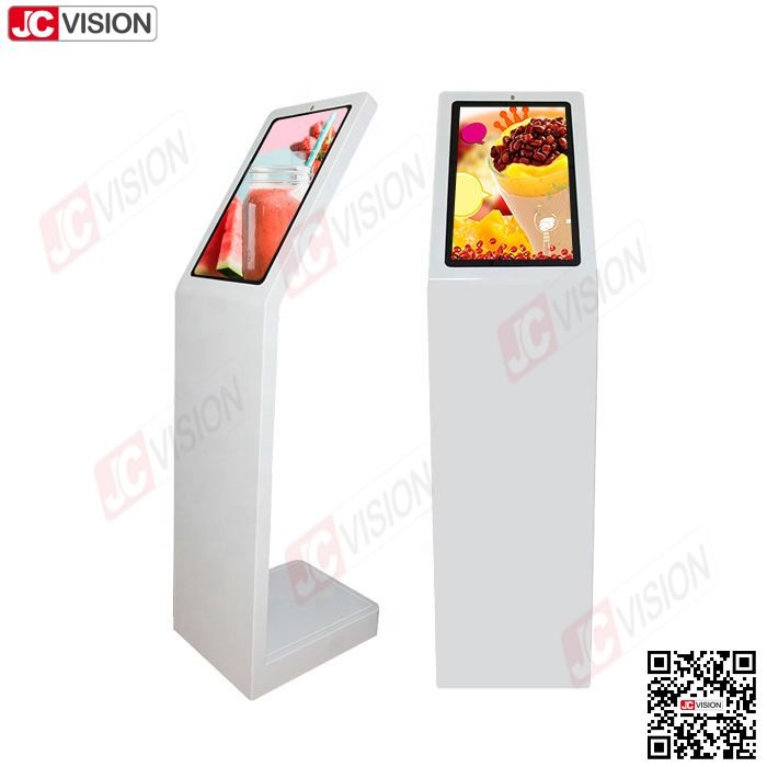 Kiosk thông tin tương tác kỹ thuật số tự phục vụ Jcvision 21.5 inch Màn hình dọc kiểu L Kiosk màn hình cảm ứng Trắng
