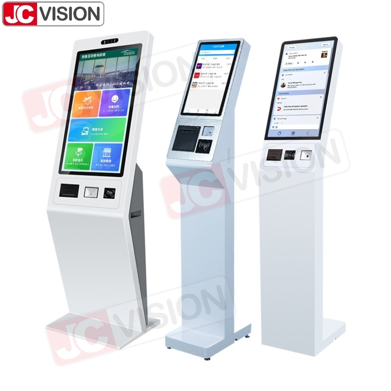 Tùy chỉnh 27 inch sàn đứng màn hình cảm ứng Kiosk thanh toán tương tác Kiosk tự phục vụ Kiosk với máy in QR Scan Terminal