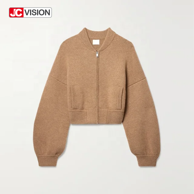 JCVISION Thu Đông V-Cổ Dài Tay Khóa Kéo Nữ