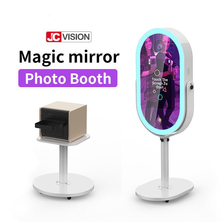 Smart Portable Mirror Booth Kiosk, Selfie Mirror Photo Booth Với máy in 21,5 inch