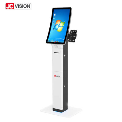 Kiosk màn hình cảm ứng tự phục vụ cong 23.6 inch, máy quét mã QR và máy in