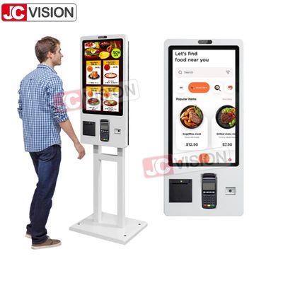 Máy POS màn hình cảm ứng tự phục vụ 24 27 32 inch, thiết bị đầu cuối thanh toán, kiosk tự đặt hàng cho McDonald's, đồ ăn nhanh, KFC/Nhà hàng