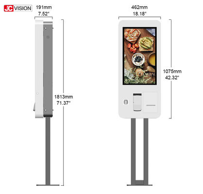 Đứng sàn 250nits 23in màn hình cảm ứng Kiosk 5ms 240VAC Để thanh toán