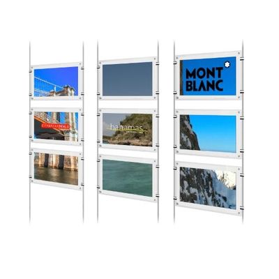A4 Acrylic LCD Poster Display Jcvision Rod Hook LGP Độ dày 8mm